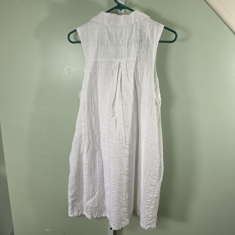 Sigrid Olsen Women's Sleeveless Shift Dress Linen/Cotton Blend White Size Large - Picture 5 of 8